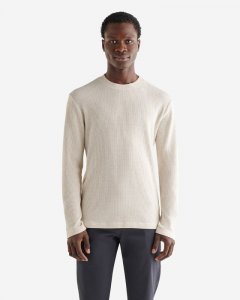 Roots Waffle Long Sleeve Crew Top - OATMEAL MIX