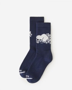 Roots Adult Cooper Beaver Sock - NAVY BLAZER