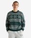 Roots Falling Snow Fair Isle Crew - VARSITY GREEN