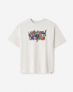 Roots Mens Ski Buddy Relaxed T-Shirt - WHITE MIX