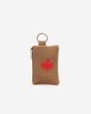 Roots Maple Leaf Top Zip Pouch Tribe - NATURAL