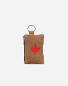 Roots Maple Leaf Top Zip Pouch Tribe - NATURAL