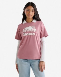 Roots Womens Organic Relaxed Cooper T-Shirt - RETRO ROSE
