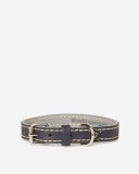 Roots Extra Small Leather Dog Collar - JET BLACK