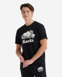 Roots Mens Organic Cooper Beaver T-shirt - BLACK