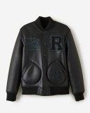 Roots Shearling Varsity Jacket - BLACK