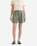 Roots Linen Pleated Walking Short 3.5 Inch - AGAVE GREEN