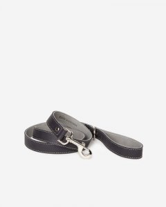 Roots Leather Dog Leash - JET BLACK