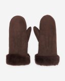 Roots Womens Shearling Mitten - CHOCOLATE