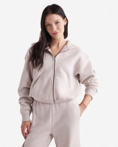 Roots Cloud Full Zip Hoodie - ECRU