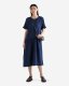 Roots Isla Gauze Drop Waist Dress - NAVY BLAZER