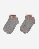Roots Adult Cotton Cabin Ped Sock 2 Pack - SALT & PEPPER