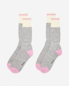 Roots Adult Roots Warm Cabin Pop Sock 2 Pack - LIGHT GREY MIX