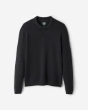 Roots Severn Long Sleeve Sweater Polo - BLACK MIX