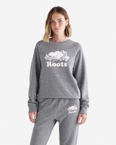 Roots Organic Original Crew Sweatshirt - SALT & PEPPER