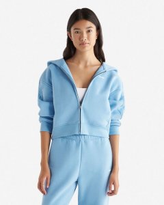 Roots Cloud Fleece Full Zip Hoodie - BLISSFUL BLUE