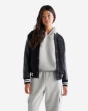 Roots Womens Vintage Varsity Jacket - BLACK/BLACK