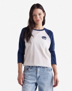 Roots Womens Organic Cooper Baseball T-shirt - TRUE NAVY