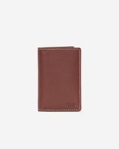 Roots Oxford Passport Holder - CEDAR BROWN
