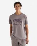 Roots Mens Organic Cooper Beaver T-Shirt - EARL GREY
