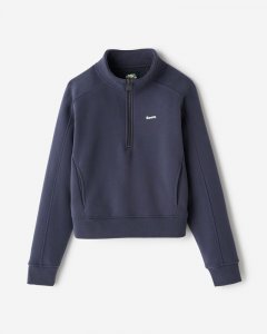 Roots Cloud Fleece Half Zip Sweatshirt - INK BLUE