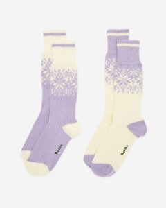 Roots Adult Roots Elsa Cabin Sock 2 Pack - ORCHID PETAL