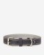 Roots Large Leather Dog Collar - JET BLACK