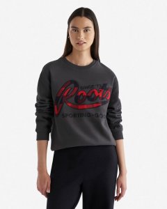 Roots Plaid Applique Crew - RAVEN