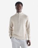 Roots Robson Relaxed Half Zip Stein Sweater - EGRET MIX Roots Robson Relaxed Half Zip Stein Sweater - EGRET MIX