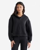 Roots Recover Essential Interlock Full Zip Hoodie - BLACK