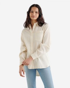 Roots Isla Cotton Gauze Shirt - TURTLEDOVE CREAM