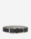 Roots Extra Large Leather Dog Collar - JET BLACK