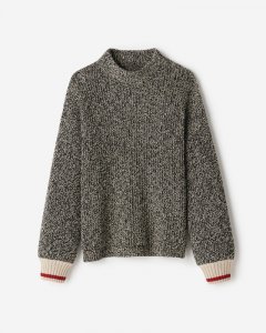 Roots Cabin Funnel Neck Sweater - GREY OAT MIX