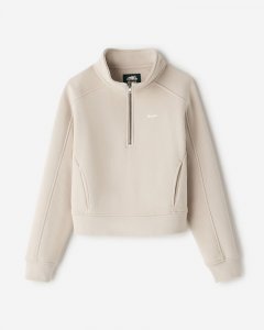 Roots Cloud Fleece Half Zip Sweatshirt - SILVER LINING