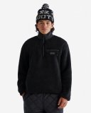 Roots Creekside Shearling Half Zip Stein - BLACK