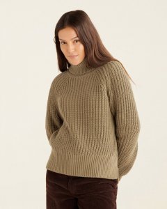 Roots Elora Turtleneck Sweater - DEEP OLIVE