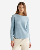 Roots Waffle Long Sleeve Top - ATLANTIC BLUE