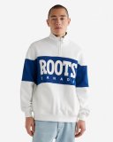 Roots Retro Half Zip Stein - WHITE