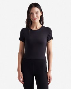 Roots Renew Knit Crop T-Shirt - BLACK