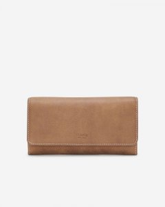 Roots Large Chequebook Clutch Tribe - NATURAL
