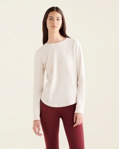 Roots Waffle Long Sleeve Top - OATMEAL MIX
