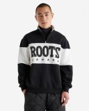 Roots Retro Half Zip Stein - BLACK