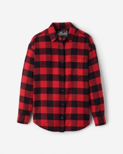 Roots Park Plaid Relaxed Shirt - CABIN RED
