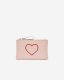 Roots Heart Medium Zip Pouch Cervino - POWDER PINK/TAUPE