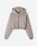 Roots Summer Cloud Cropped Full Zip Hoodie - LUNAR GREY