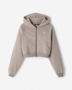 Roots Summer Cloud Cropped Full Zip Hoodie - LUNAR GREY