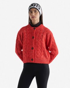 Roots Rosetown Chunky Cable Cardigan - CARDINAL RED