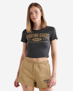 Roots Womens Sporting Goods 99 Cropped T-Shirt - RAVEN