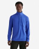 Roots Renew Microfleece Half Zip Stein - SAPPHIRE BLUE