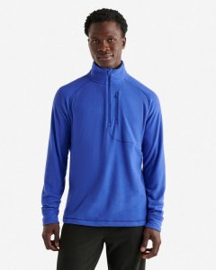 Roots Renew Microfleece Half Zip Stein - SAPPHIRE BLUE